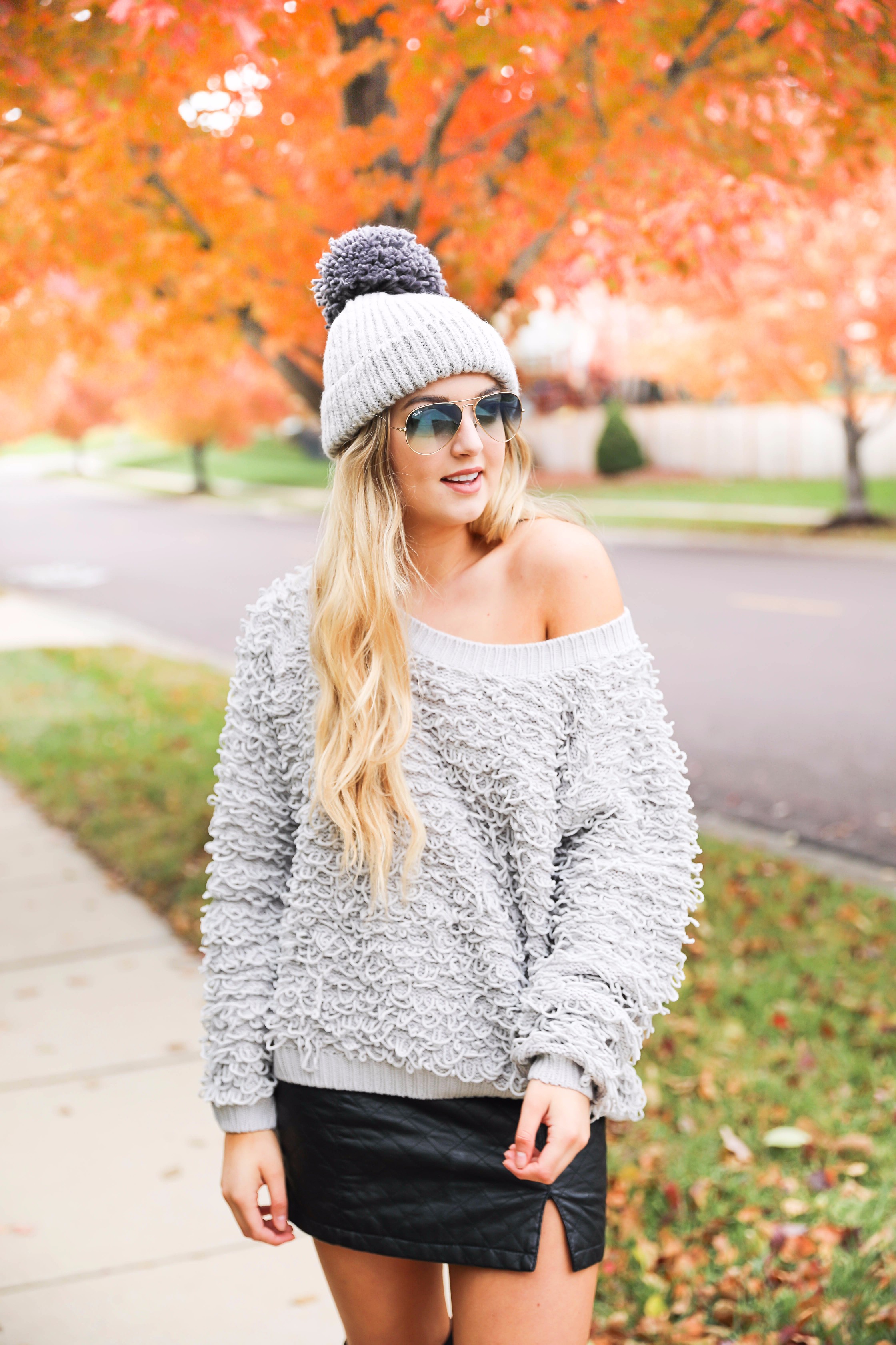 Quilted Skirts and Loop Sweaters | OOTD – Lauren Emily Wiltse