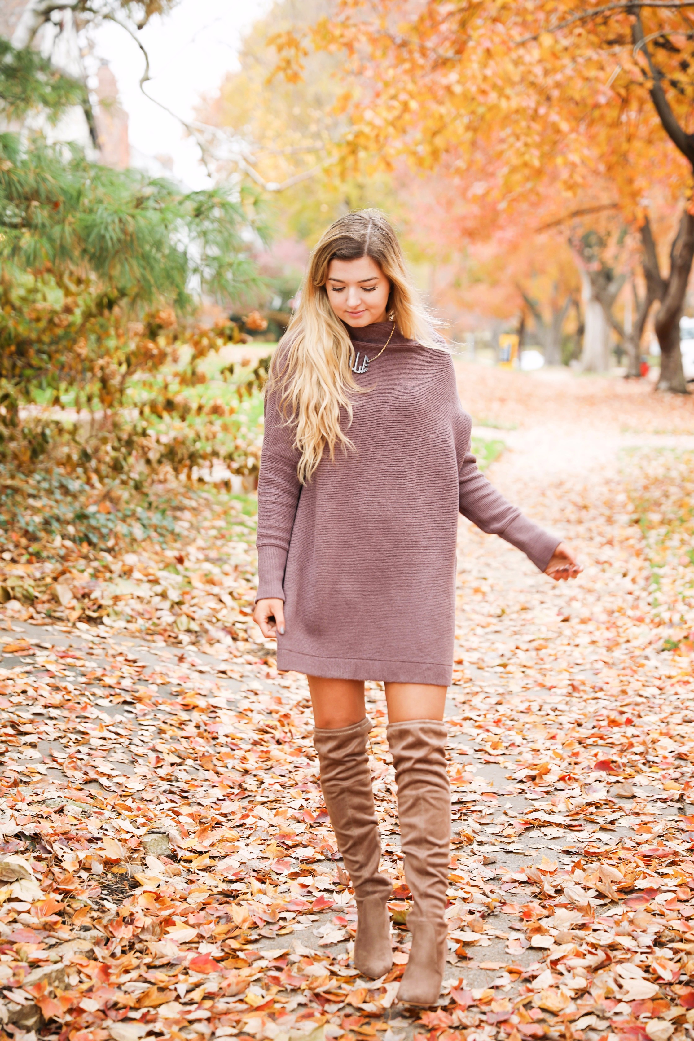 Coziest Purple Sweater Dress | OOTD – Lauren Emily Wiltse