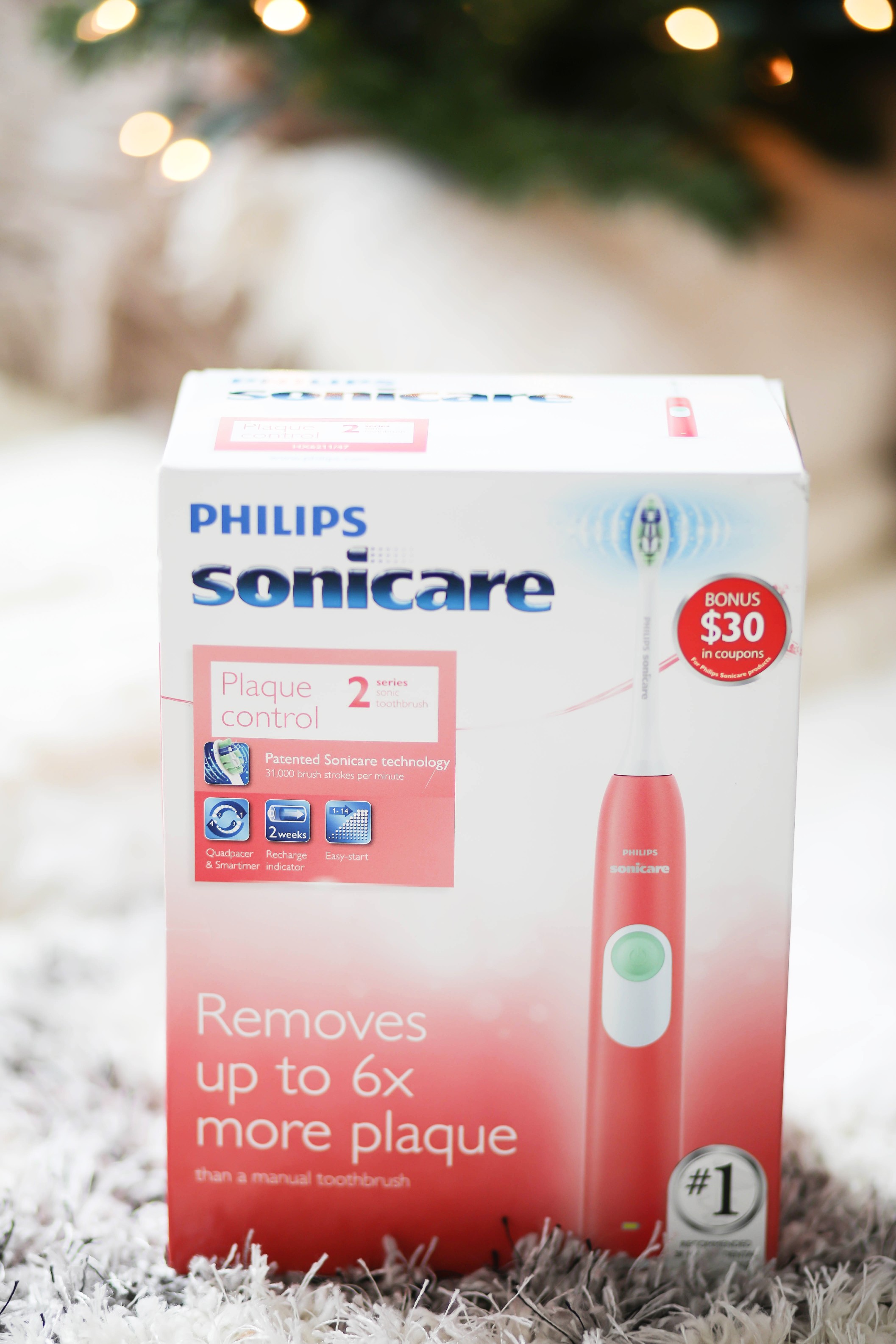 Philips Sonicare ($10 Rebate Available) 2 Series plaque control rechargeable electric toothbrush, Coral, HX6211/47 WHAT I GOT FOR CHRISTMAS 2017