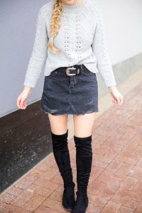 Edgy Skirt Meets Comfy Sweater | OOTD – Lauren Emily Wiltse