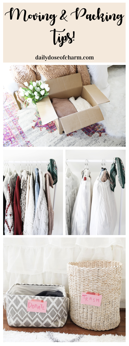 Packing tips or moving! College moving tips for a new apartment! Tips for packing for a move! Details on fashion blog daily dose of charm by lauren lindmark