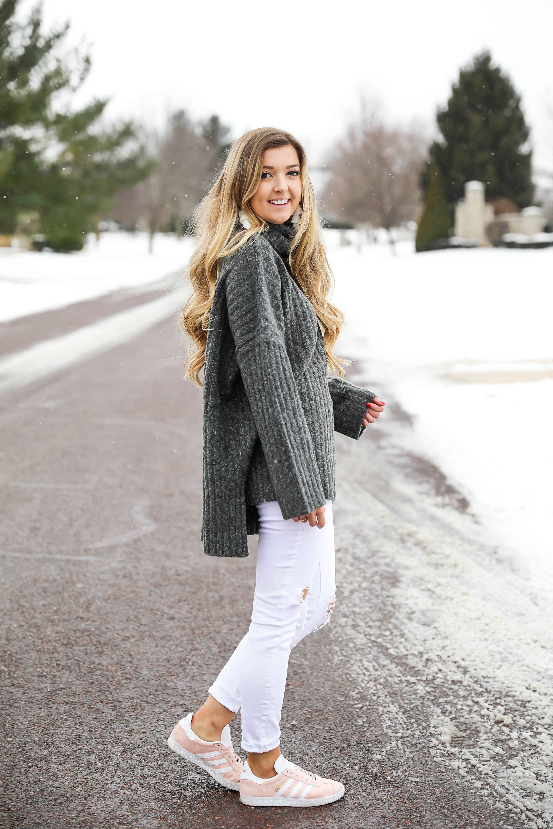 ootd pink sneakers