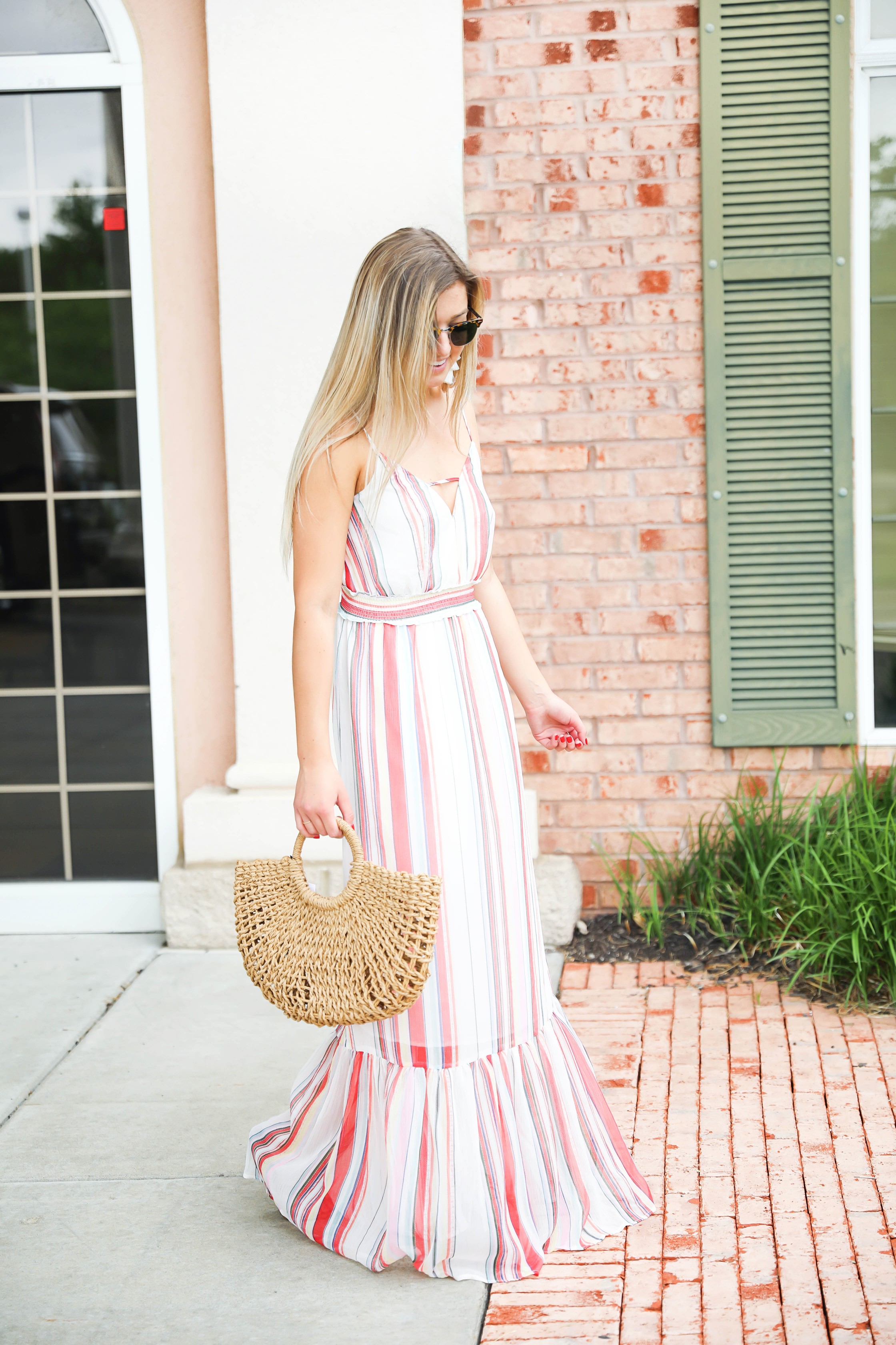 striped summer maxi dress