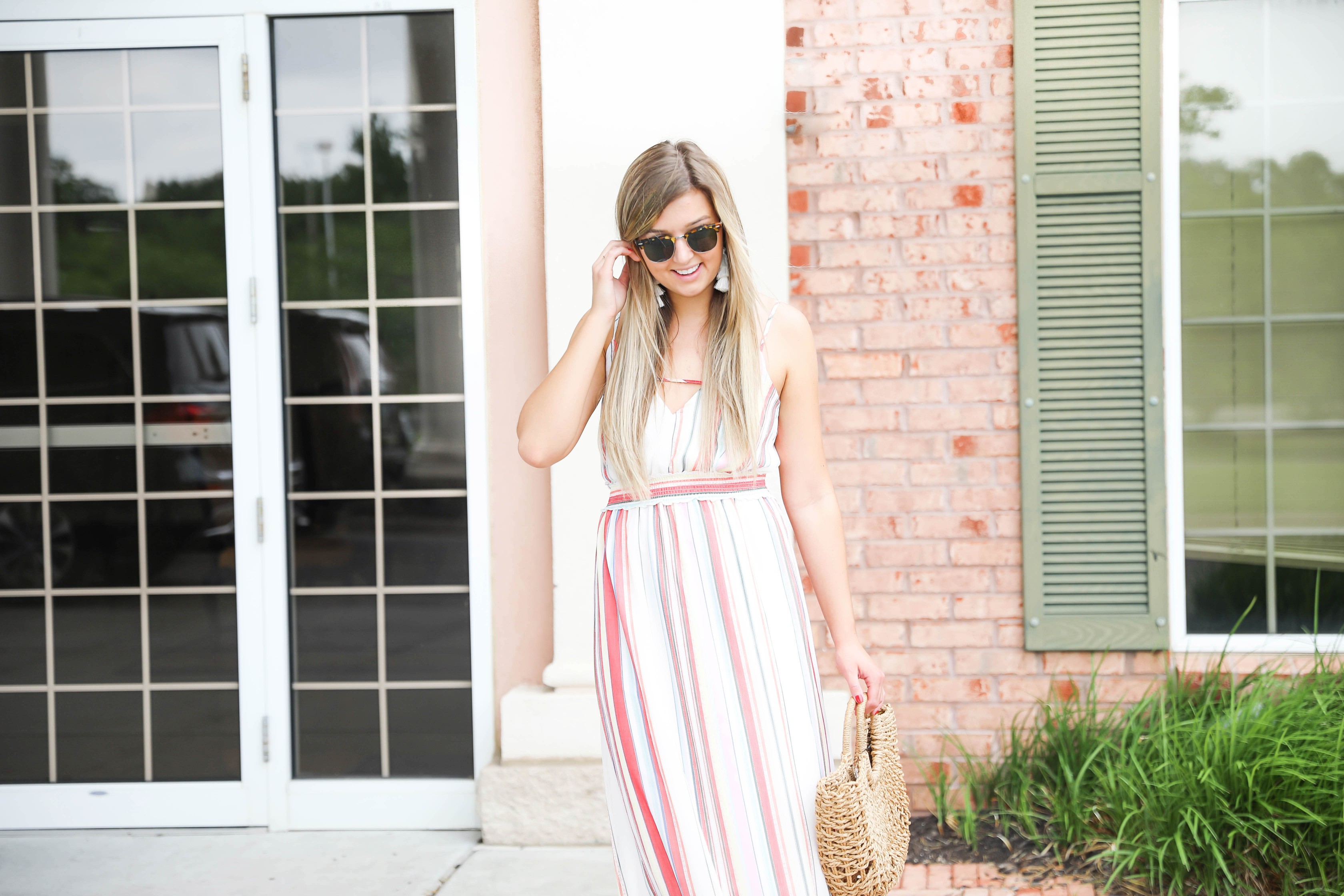 Striped summer outlet maxi dress