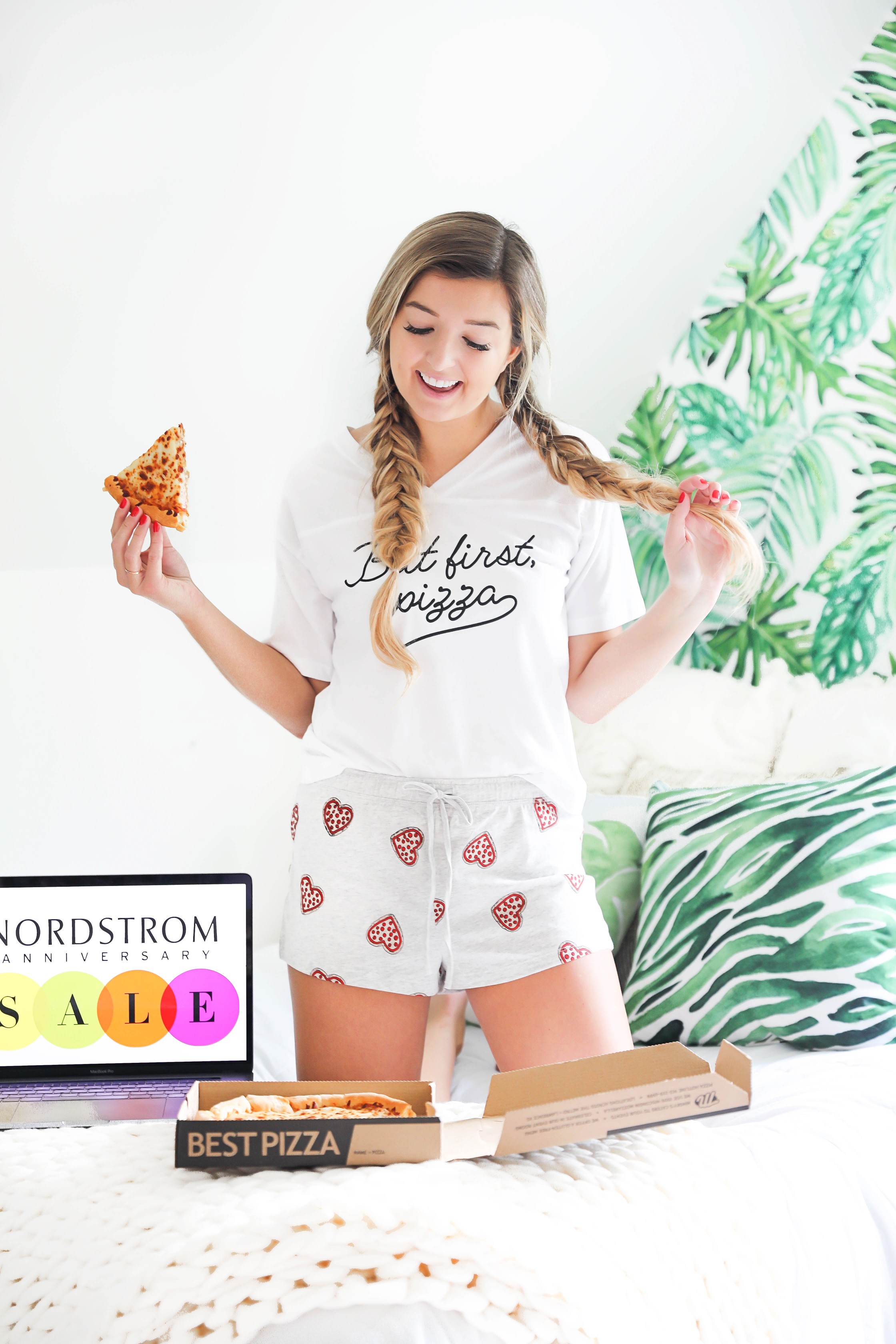 Nordstrom Anniversary Sale 2018! The biggest sale of the year! Everything you need to know about this year's sale! Adorable pizza pajamas! Nothing like a pizza and pj party while shopping! Details on fashion blog daily dose of charm by lauren lindmark