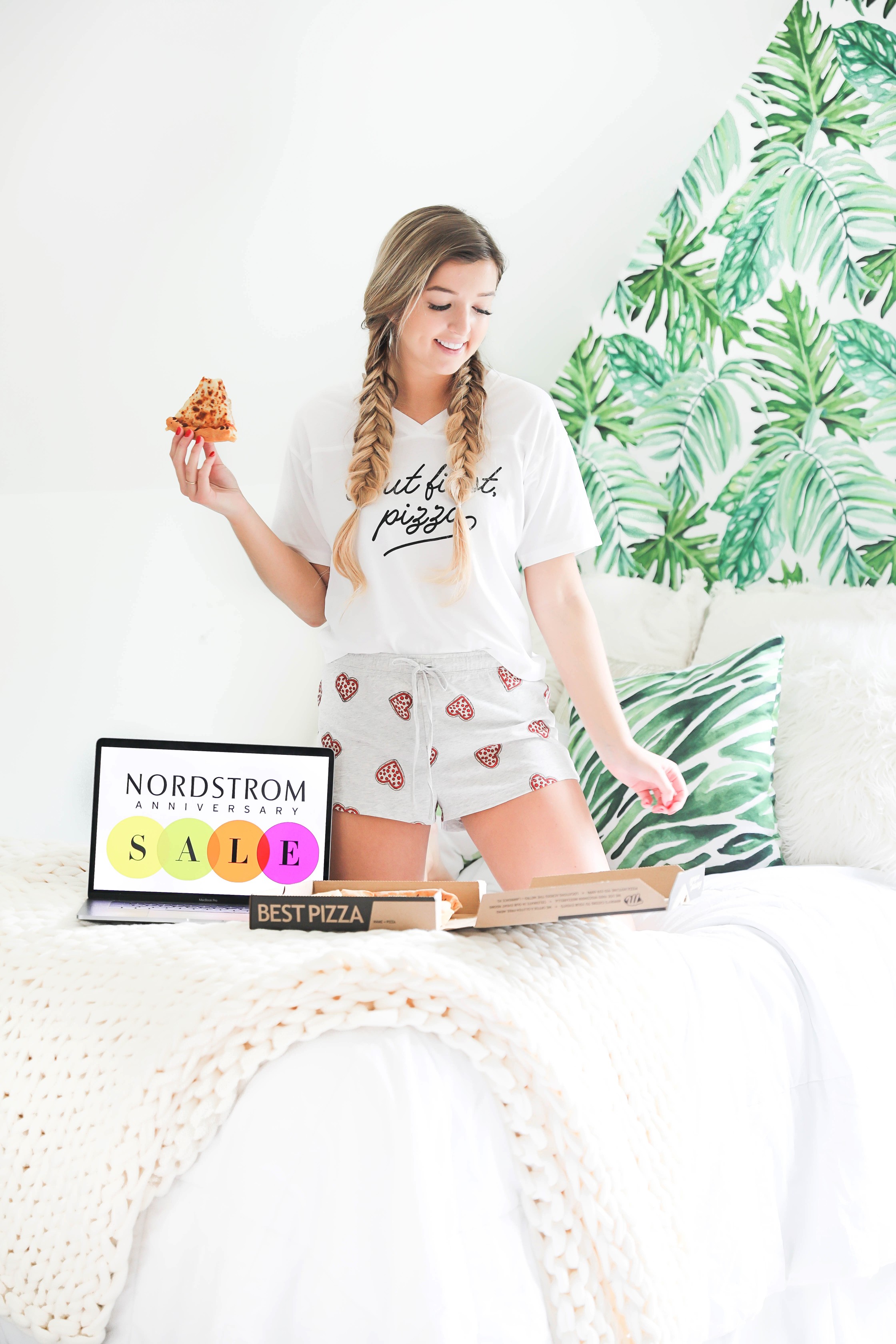 Nordstrom Anniversary Sale 2018! The biggest sale of the year! Everything you need to know about this year's sale! Adorable pizza pajamas! Nothing like a pizza and pj party while shopping! Details on fashion blog daily dose of charm by lauren lindmark