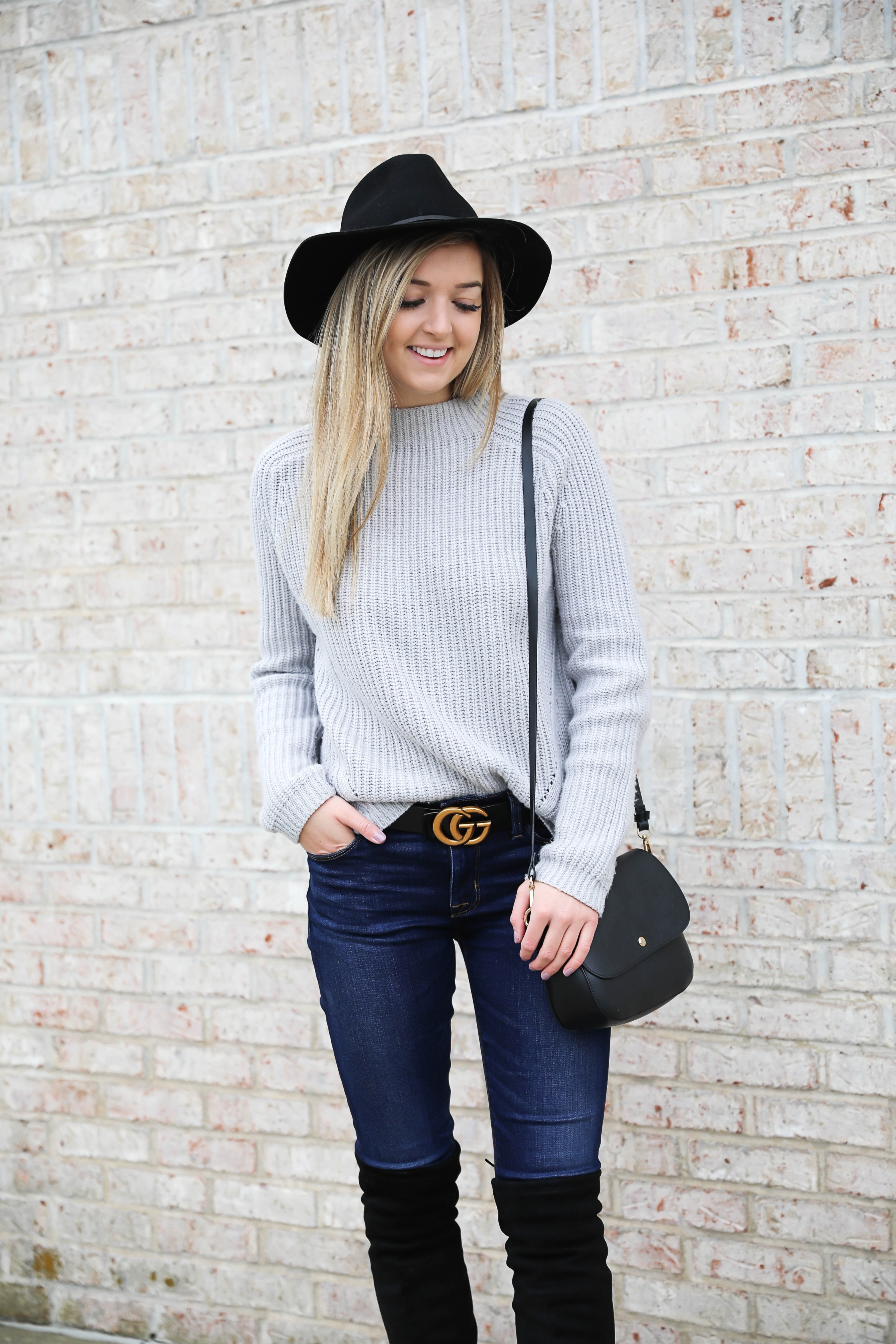 cute outfits with gucci belt