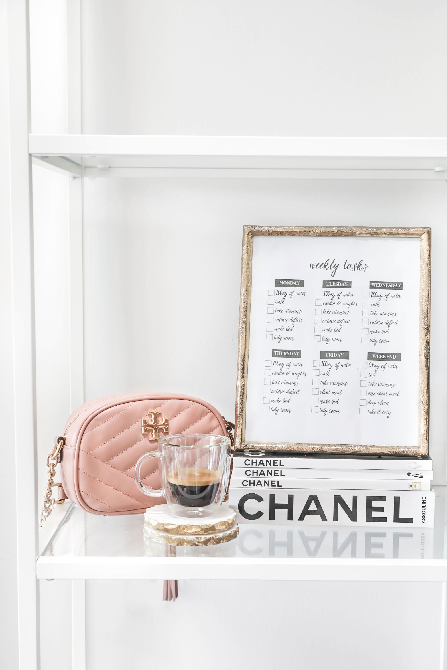 Weekly goals template daily tasks chanel organization boss babe girl fashion blog daily dose of charm