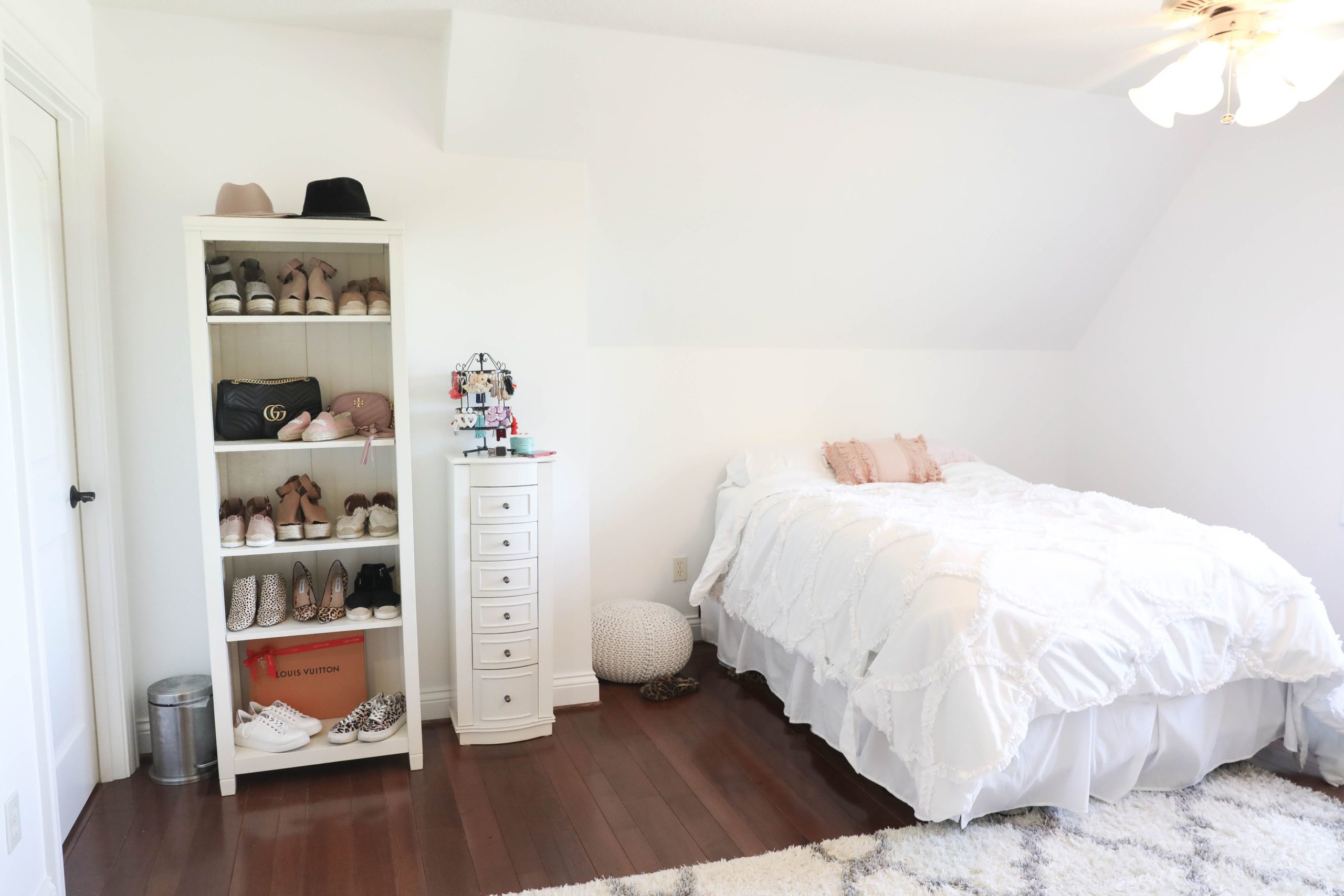 Year Long Room Transformation with Before and After Photos! Bright White Simple Room Decor! Details on Fashion Blog Daily Dose of Charm by Lauren Lindmark