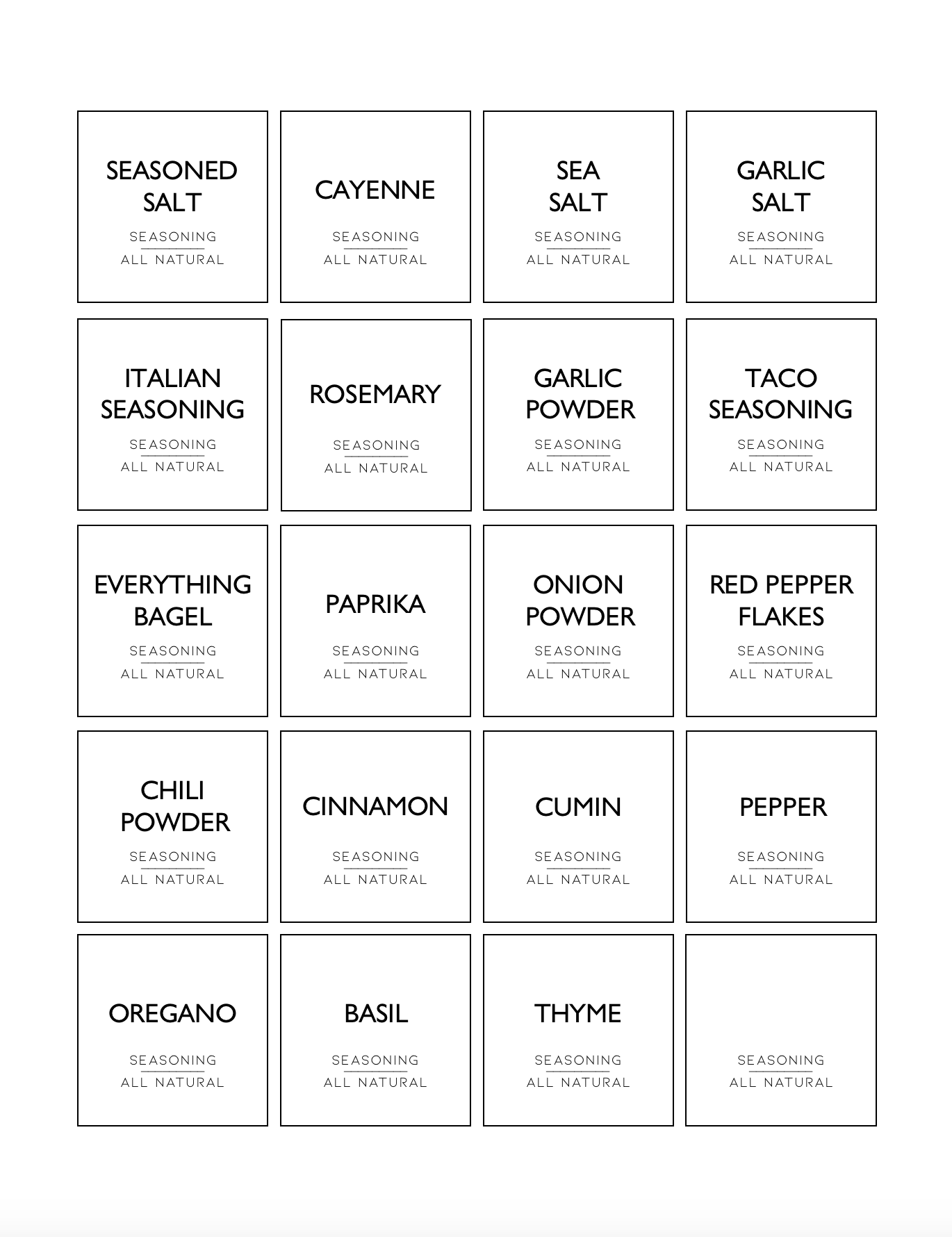 Use These Free Printable Spice Jar Labels to Keep Your Kitchen